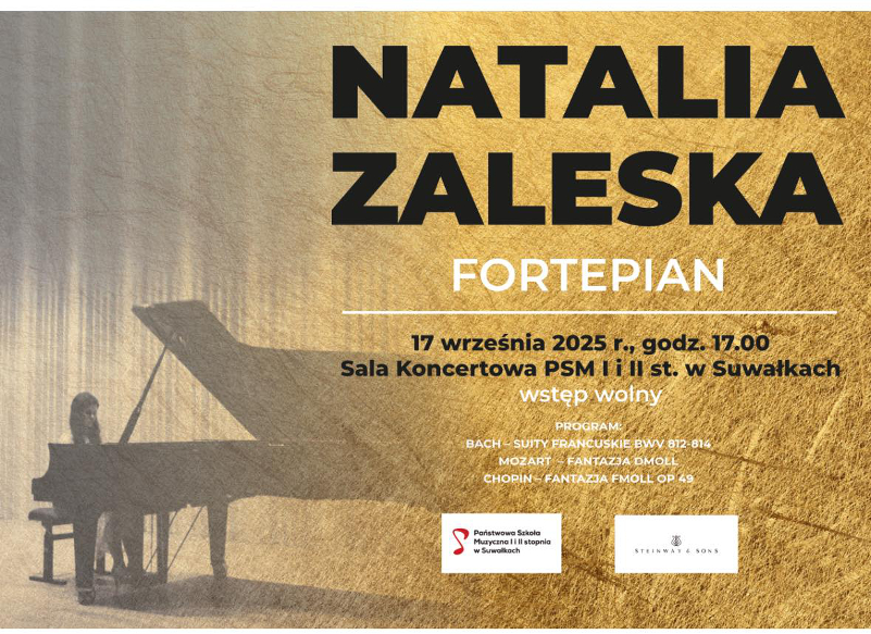 Państwowa Szkoła Muzyczna zaprasza na koncert fortepianowy Natalii Zaleskiej