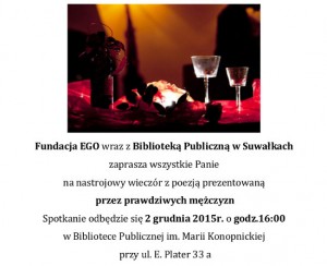 Biblioteka Publiczna im. M. Konopnickiej zaprasza na wieczór z poezją