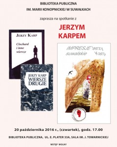 Spotkanie z Jerzym Karpem w suwalskiej Bibliotece