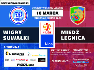 Wigry grają z Miedzią Legnica