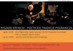 RYSZARD KRYNICKI – POETYCKIE TRADYCJE POGRANICZA