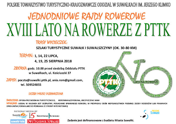 PTTK plakat lato na rowerze