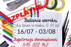 Bezpłatne badanie wzroku dzieci