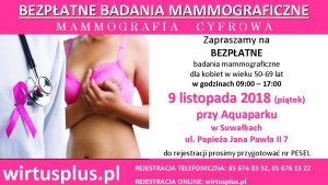 Bezpłatne badania mammograficzne