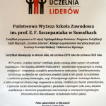 Suwałki PWSZ certyfikat