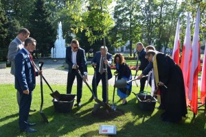 Suwałki 100-lecie wyzwolenia sadzenie dębów wolności