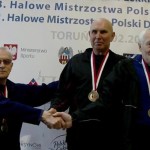 Na podium. Od lewej Jerzy Broc, Eugeniusz Nowak i Uładzimir Fefelau (białoruś)