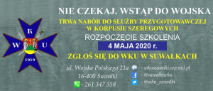 Komunikat prasowy WKU w Suwałkach - rekrutacja do służby przygotowawczej