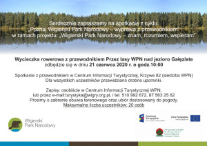 Wycieczka rowerowa z przewodnikiem Przez lasy WPN nad jezioro Gałęziste