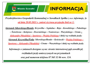Zmiana trasy przejazdu linii nr 1