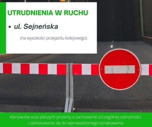Utrudnienia w ruchu na ul. Sejneńskiej