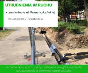 Uwaga, utrudnienia na ul. Franciszkańskiej