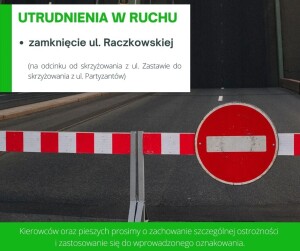 Utrudnienia w ruchu na ul. Raczkowskiej