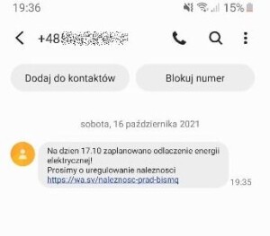 Dostałeś sms o odłączeniu prądu? To może być oszustwo