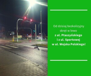 Bezkolizyjny skręt w lewo w ul. Wojska Polskiego