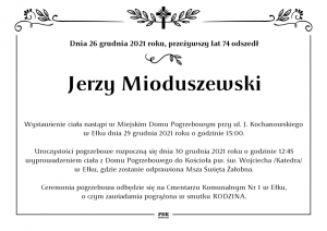 Jerzy Mioduszewski - nekrolog 2021-12-27