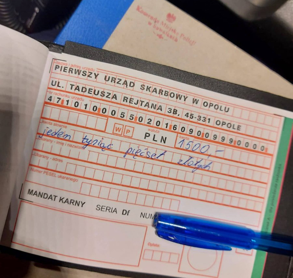 Suwałki: policja mandat karny 1500 zł