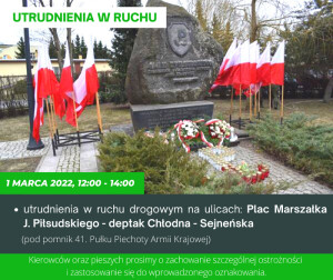 Narodowy Dzień Pamięci „Żołnierzy Wyklętych” – utrudnienia w ruchu