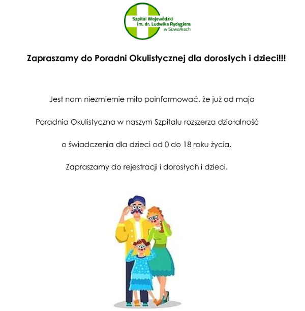 Szpital Suwałki poradnia okulistyczna