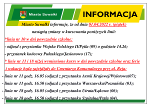Zmiany w kursowaniu komunikacji miejskiej