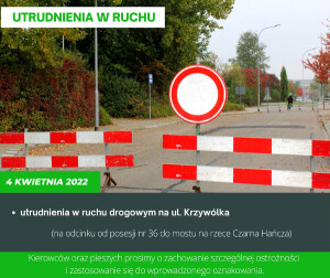 Utrudnienia w ruchu drogowym na ul. Krzywólka