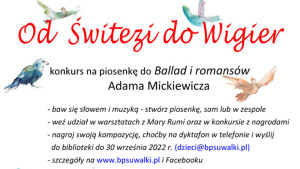 Biblioteka zaprasza do udziału w konkursie „Od Świtezi do Wigier”