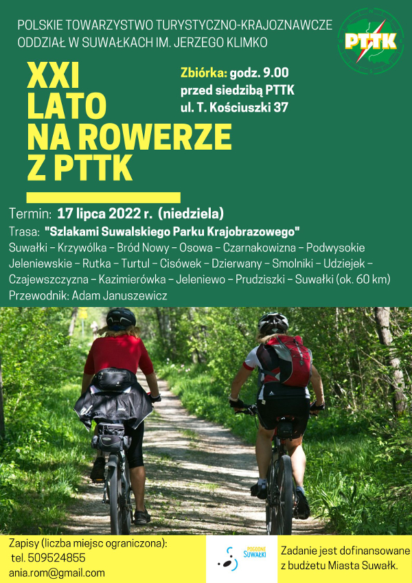 XXI Lato na rowerze z PTTK – rajd rowerowy „Szlakami Suwalskiego Parku Krajobrazowego”