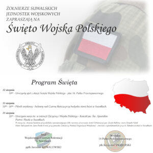 Zaproszenie na obchody Święta Wojska Polskiego