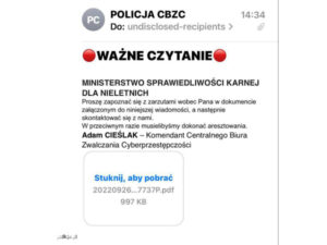 Oszuści podszywają się pod Komendanta Centralnego Biura Zwalczania Cyberprzestępczości