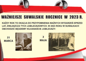 Ważniejsze suwalskie rocznice w 2023 roku