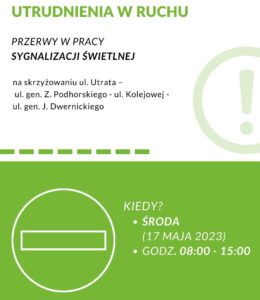 Utrudnienia w ruchu - przerwy w pracy sygnalizacji świetlnej