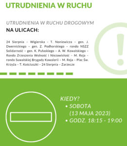 Utrudnienia w ruchu drogowym – „SUWALSKIE KLASYKI NOCĄ 2023”