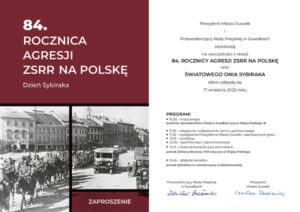 Zaproszenie na obchody 84 rocznicy agresji ZSRR na Polskę i Dzień Sybiraka