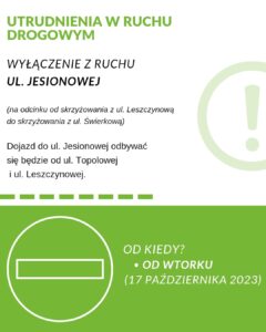 Ul. Jesionowa wyłączona z ruchu