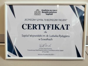 Suwalski szpital z certyfikatem