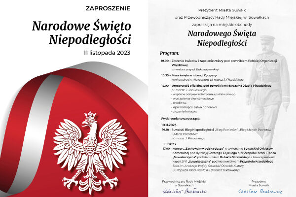 Zaproszenie na Narodowe Święto Niepodległości