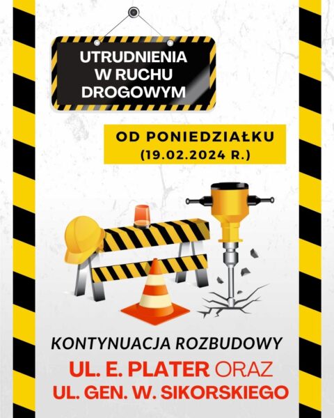 Utrudnienia w ruchu w centrum Suwałk od 19 lutego