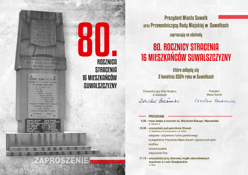 80 rocznica stracenia 16 mieszkańców Suwalszczyzny