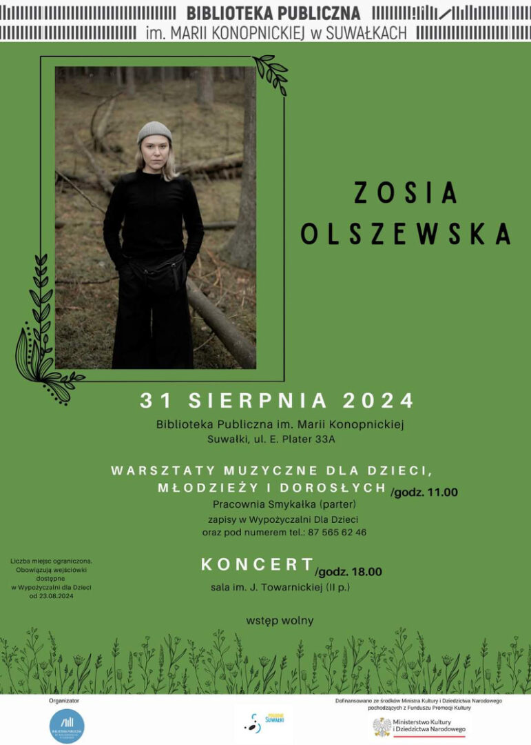 Biblioteka Publiczna zaprasza na koncert Zosi Olszewskiej