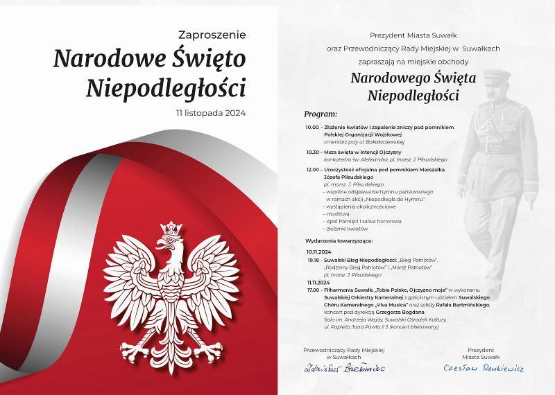 Zaproszenie na Narodowe Święto Niepodległości