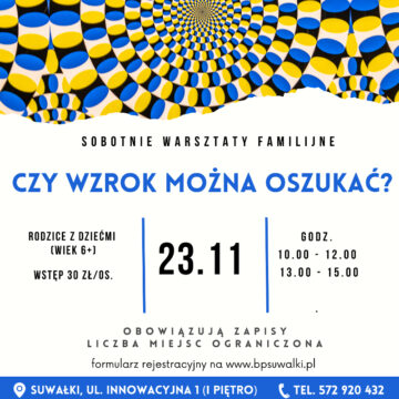 Listopadowe warsztaty familijne „Czy wzrok można oszukać?” w SOWA Suwałki