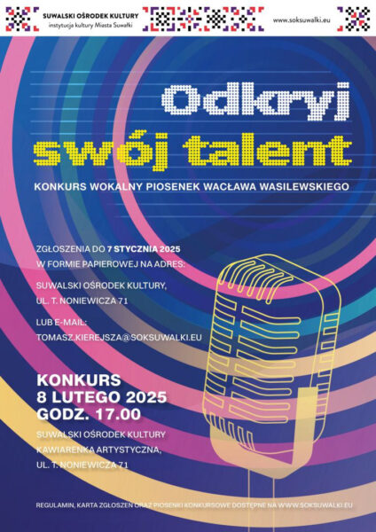 „Odkryj swój talent” konkurs wokalny piosenek Wacława Wasilewskiego