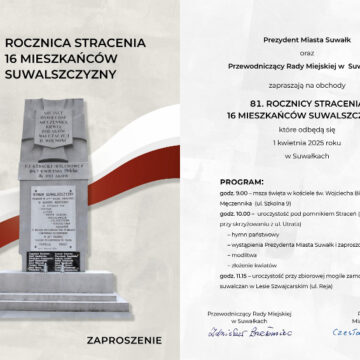 81 ROCZNICA STRACENIA 16 MIESZKAŃCÓW SUWALSZCZYZNY