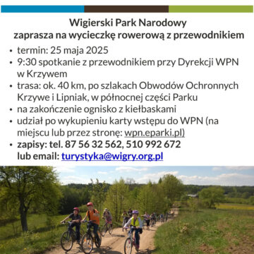 Wigierski Park Narodowy zaprasza na wycieczkę rowerową z przewodnikiem