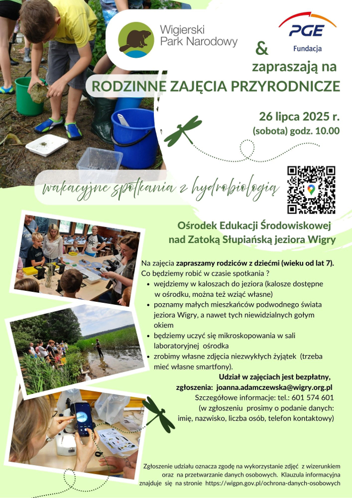 Wigierski Park Narodowy zaprasza na Rodzinne Zajęcia Przyrodnicze