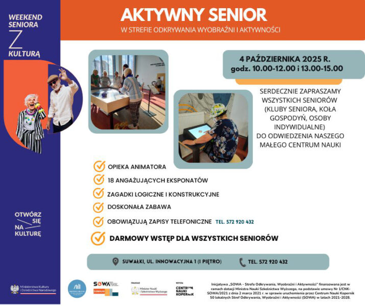 Weekend Seniora z Kulturą w SOWA Suwałki