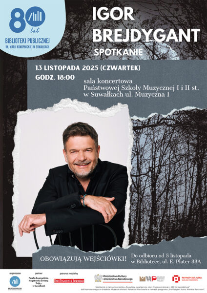 Biblioteka zaprasza na spotkanie z Igorem Brejdygantem