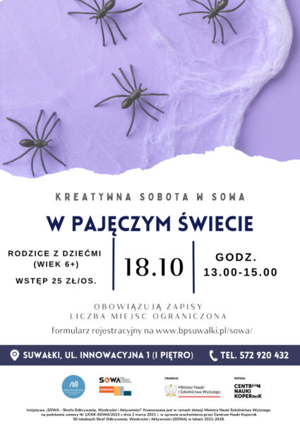 „W świecie pająków” – kreatywna sobota w SOWA Suwałki