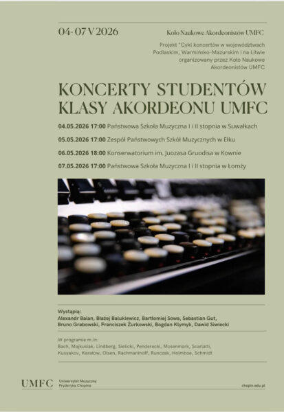 Wieczór z akordeonem w roli głównej w Państwowej Szkole Muzycznej!