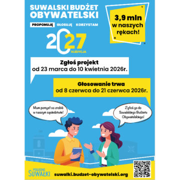 Znamy projekty zgłoszone do Suwalskiego Budżetu Organizacyjnego 2027